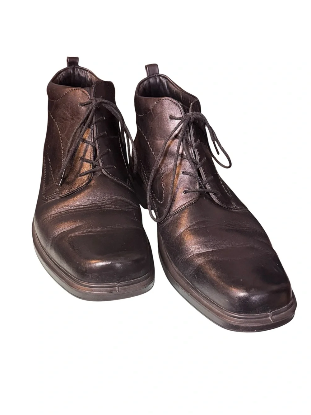 ECCO Helsinki Brown Leather Chukka Boots EU 47/ US 13.5 Comfort Ankle Boots